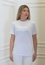 Clothes ELISABETTA FRANCHI JERSEY T-SHIRT WITH EMBROIDERED LOGO AND RHINESTONES