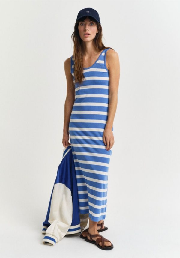 Clothes GANT STRIPED TANK TOP MIDI JERSEY DRESS
