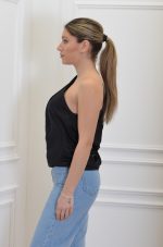 Clothes INNOCENT BLACK POPLIN ONE SHOULDER TOP
