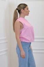 Clothes INNOCENT BABY PINK POPLIN ONE SHOULDER TOP