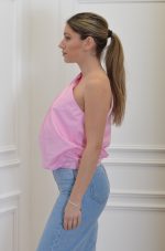 Clothes INNOCENT BABY PINK POPLIN ONE SHOULDER TOP