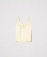 New Collection TWINSET SATIN TOP WITH EMBROIDERY