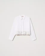 Clothing TWINSET BOXY POPLIN SHIRT WITH LACE
