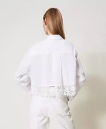 Clothing TWINSET BOXY POPLIN SHIRT WITH LACE