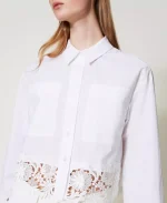 Clothing TWINSET BOXY POPLIN SHIRT WITH LACE