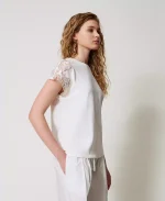 Sales TWINSET REGULAR FIT T-SHIRT WITH LACE