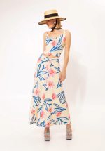 Clothes WE ARE FRONT KNOT JERSEY SKIRT FLORAL