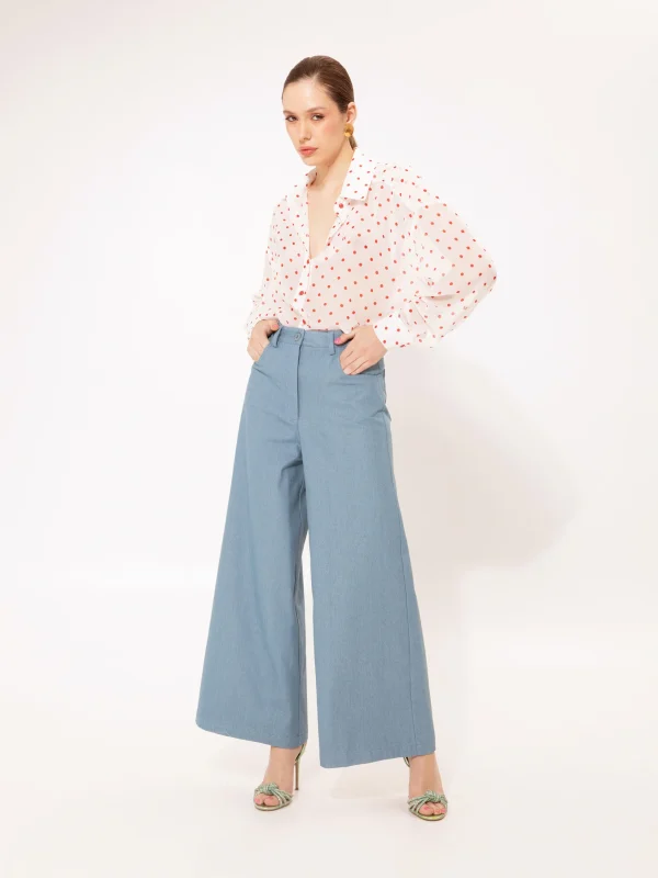 Clothes WE ARE WIDE LEG DENIM PANTS BLUE