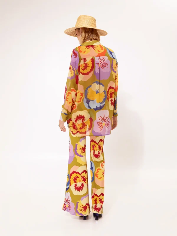 Clothes WE ARE LONG SLEEVE CHIFFON SHIRT ORCHIDS