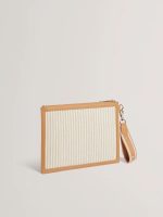 New Collection TED BAKER HAYSS STRIPED CANVAS WEBBING POUCH