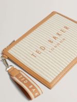 New Collection TED BAKER HAYSS STRIPED CANVAS WEBBING POUCH