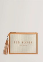 New Collection TED BAKER HAYSS STRIPED CANVAS WEBBING POUCH