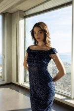 Clothes OPEN FASHION SEQUIN MIDI OFF SHOULDER DRESS