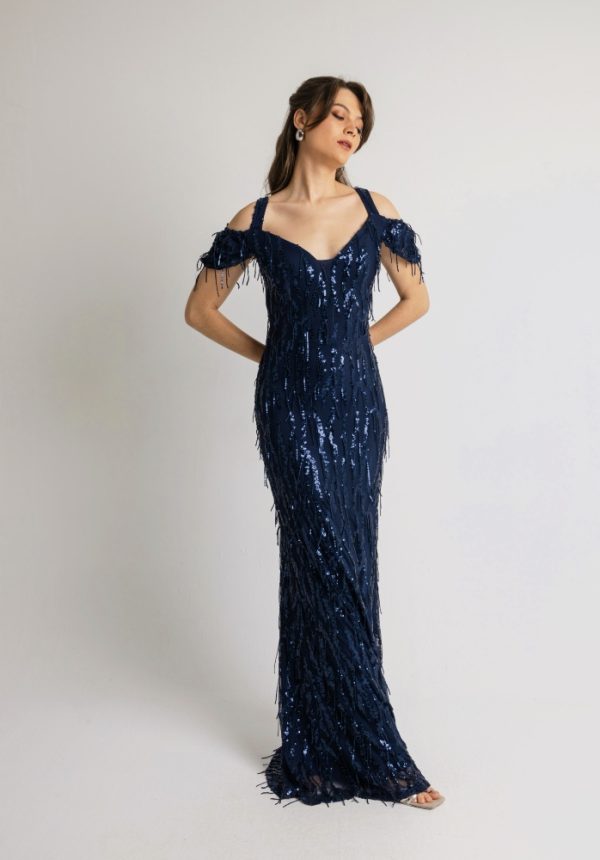 New Collection OPEN FASHION OFF SHOULDER SEQUIN DRESS