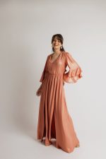 New Collection OPEN FASHION RUFFLED SLEEVES MAXI DRESS