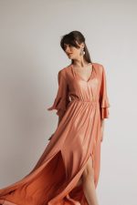 New Collection OPEN FASHION RUFFLED SLEEVES MAXI DRESS