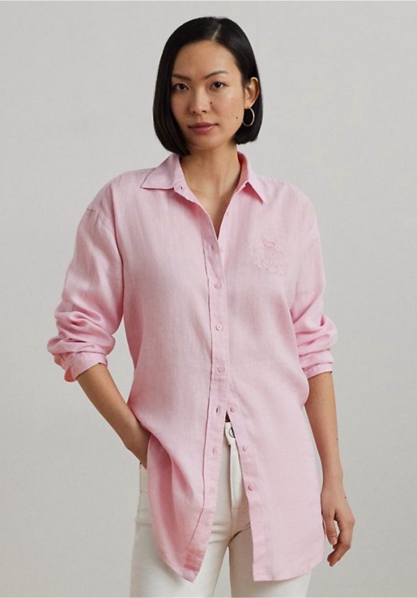 Sales LAUREN RALPH LAUREN ZAVANDRA FLORAL LOGO LINEN SHIRT