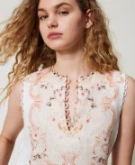 Sales TWINSET PRINTED LINEN TOP