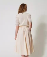 New Collection TWINSET MIDI SKIRT IN POPLIN WITH BELT