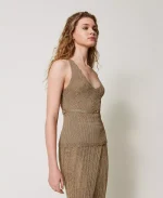 New Collection TWINSET LUREX KNIT SET