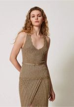 New Collection TWINSET LUREX KNIT SET