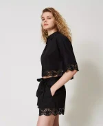 Sales TWINSET POPLIN SET WITH LACE