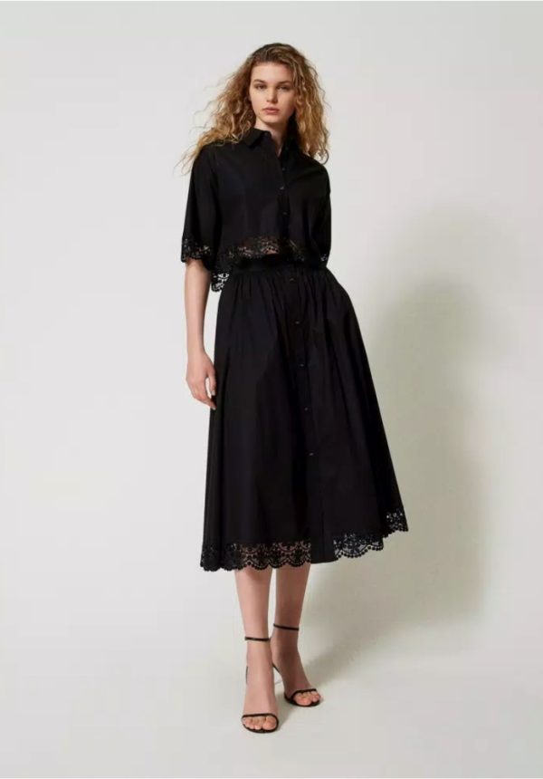 Sales TWINSET POPLIN SET WITH LACE