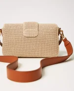 Sales TWINSET AMIE STRAW BAG WITH EMBROIDERY