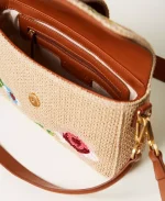 Sales TWINSET AMIE STRAW BAG WITH EMBROIDERY