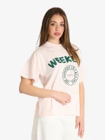 New Collection VICOLO PINK COTTON WOMENS WEEKEND T-SHIRT