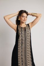 New Collection OPEN FASHION DRESS WITH GOLDEN EMBROIDERY