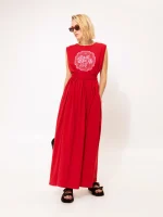 New Collection WE ARE SLEEVELESS COTTON DRESS KENTIMA RED