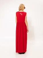 New Collection WE ARE SLEEVELESS COTTON DRESS KENTIMA RED