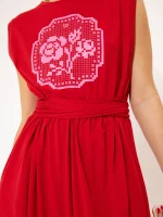 New Collection WE ARE SLEEVELESS COTTON DRESS KENTIMA RED