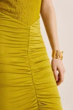 New Collection ANNA SAMOUKA TURTLENECK MIDI LACE DRESS