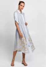 New Collection GREEK ARCHAIC KORI EMBROIDERED SHIRT DRESS