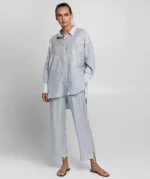 New collection GREEK ARCHAIC KORI LONG EMBROIDERED SHIRT