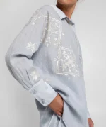 New collection GREEK ARCHAIC KORI LONG EMBROIDERED SHIRT