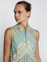 New Collection GREEK ARCHAIC KORI TRIANGLE EMBROIDERED COTTON MINI DRESS