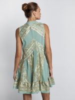 New Collection GREEK ARCHAIC KORI TRIANGLE EMBROIDERED COTTON MINI DRESS