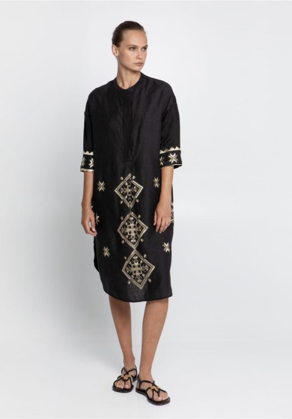 Dresses GREEK ARCHAIC KORI EMBROIDERED MIDI DRESS