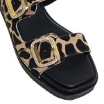 Flats MOURTZI BEIGE GIRAFFE PONYSKIN PLATFORM FLAT