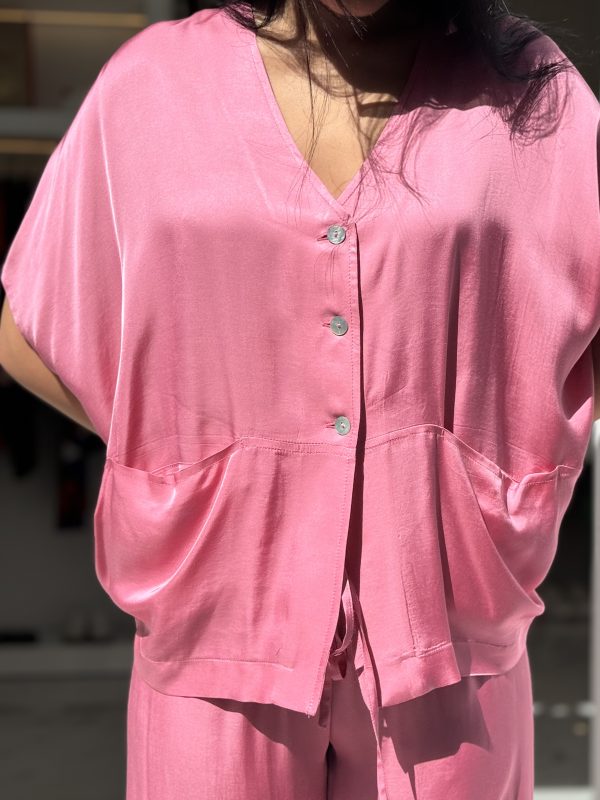 Clothes ATHINA KLO SATIN MINIMAL JACKET BLOUSE