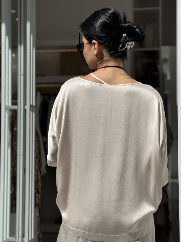 Clothes ATHINA KLO SQUARE NECK SATIN BLOUSE