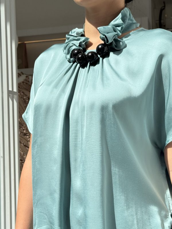 Clothes ATHINA KLO SATIN PARIS BLOUSE