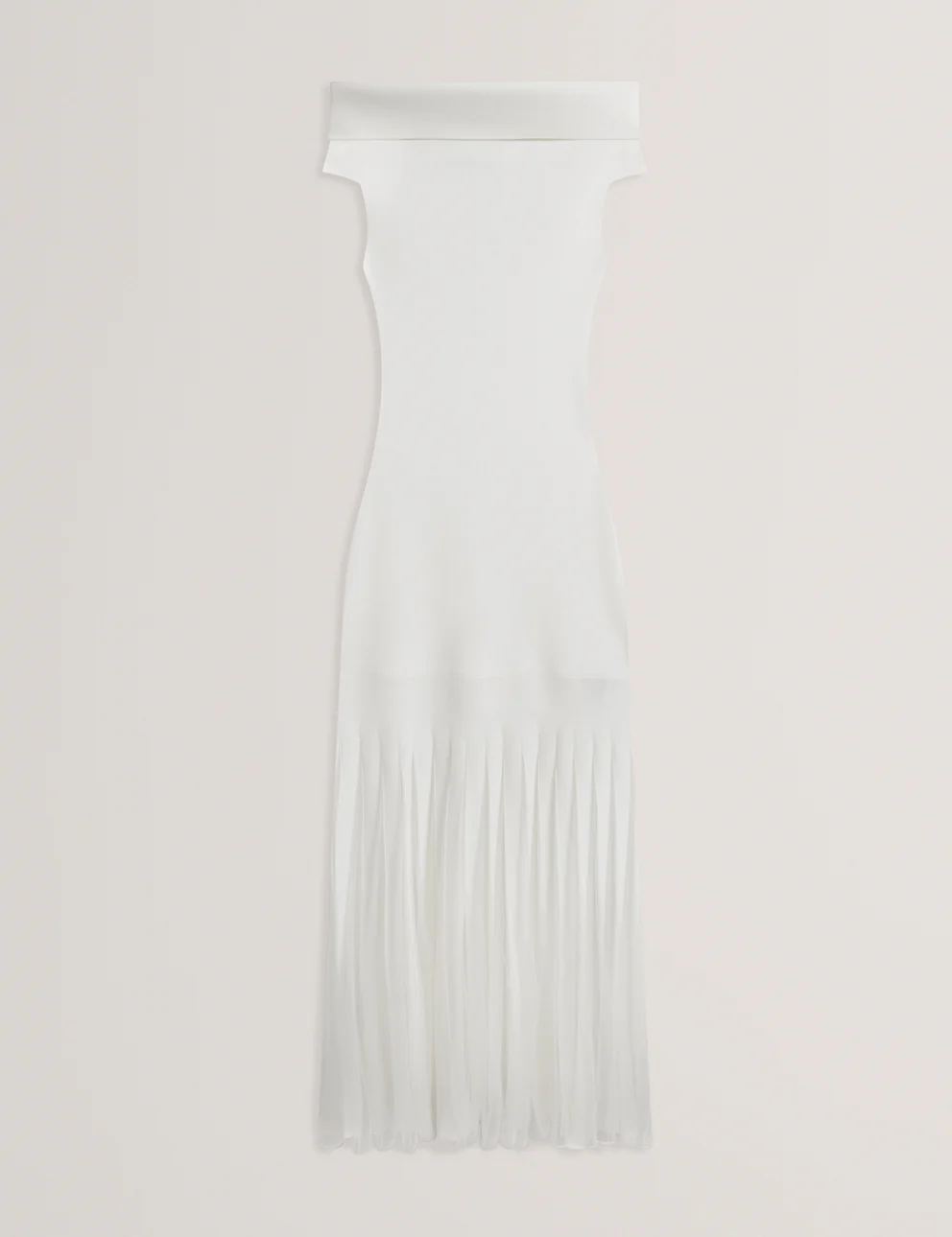 TED BAKER SUANNAA DROPPED WAIST OFF THE SHOULDER KNIT DRESS | Celia Boutique