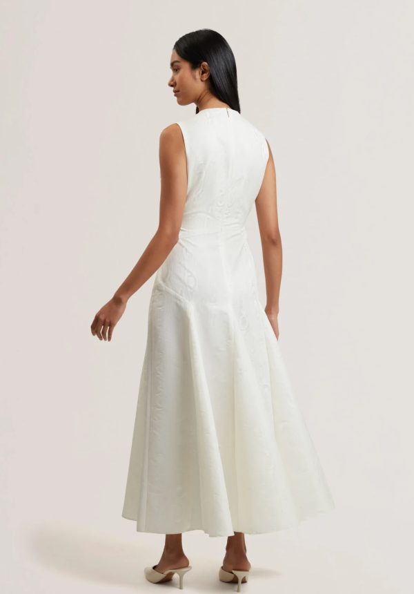Clothes TED BAKER GIOVAA SEAMING DETAIL TAFFETA MIDI DRESS