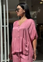 Clothing ATHINA KLO SATIN MINIMAL JACKET BLOUSE