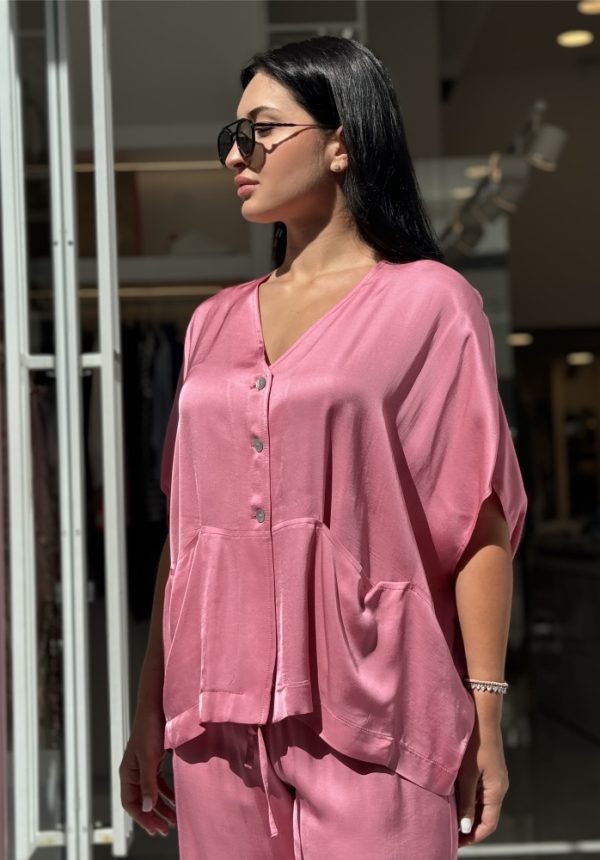 Clothes ATHINA KLO SATIN MINIMAL JACKET BLOUSE