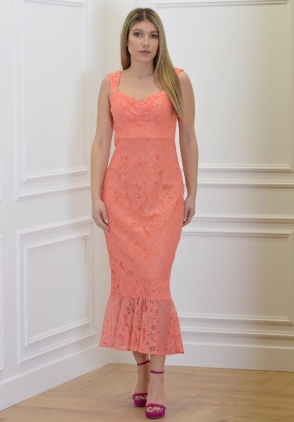 Sales BE YOU LACE MIDI DRESS